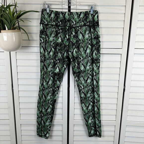 CVG Constantly Varied Gear Leggings Full Length Green Venom Snake Print Size L - Picture 5 of 9